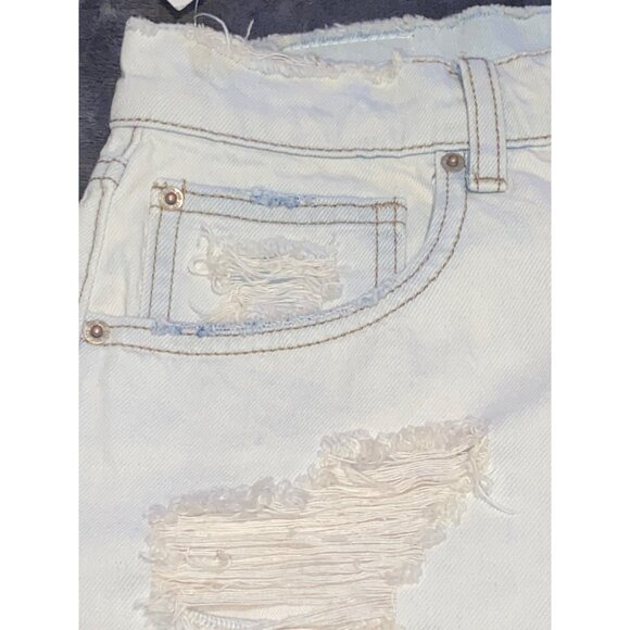 BDG Womens Distressed High-Rise Faded Blue Denim Shorts Sz 27" Waist - Picture 2 of 8